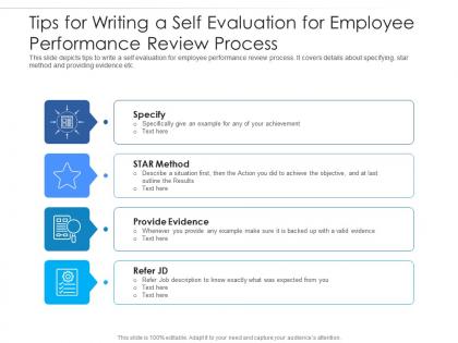 Tips for writing a self evaluation for employee performance review process