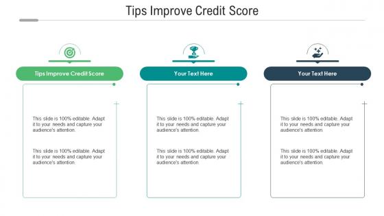 Tips improve credit score ppt powerpoint presentation gallery file formats cpb