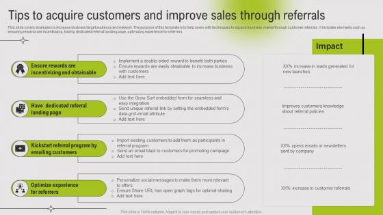 Tips To Acquire Customers And Improve Sales Through Referrals Guide To Referral Marketing