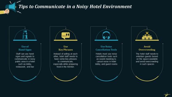 Tips To Communicate In A Noisy Hotel Environment Training Ppt