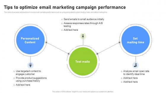 Tips To Optimize Email Marketing Campaign Effective Benchmarking Process For Marketing CRP DK SS