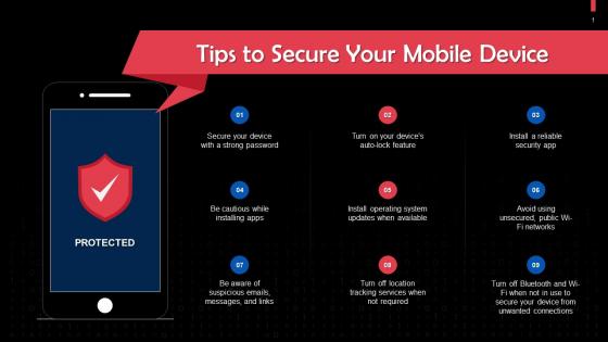Tips To Secure Your Mobile Device Training Ppt