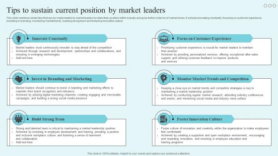 Tips To Sustain Current Position The Market Leaders Guide To Dominating Your Industry Strategy SS V