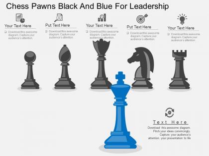 Tj chess pawns black and blue for leadership flat powerpoint design
