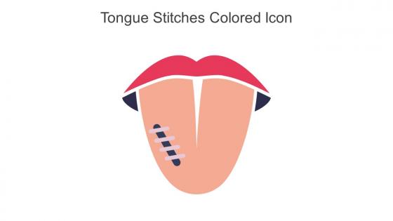 Tongue Stitches Colored Icon In Powerpoint Pptx Png And Editable Eps Format