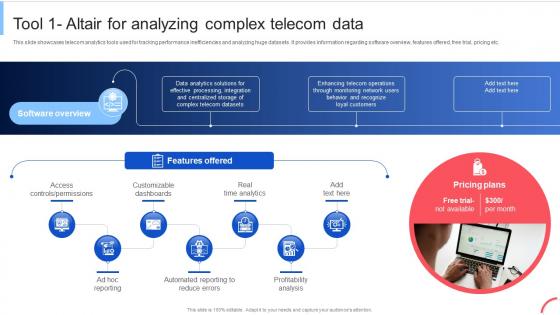 Tool 1 Altair For Analyzing Complex Implementing Data Analytics To Enhance Telecom Data Analytics SS
