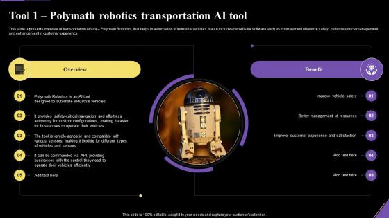 Tool 1 Polymath Robotics Transportation Ai Tool Application Of Artificial Intelligence AI SS V