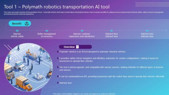 Tool 1 Polymath Robotics Transportation AI Tool Best AI Solutions Used By Industries AI SS V