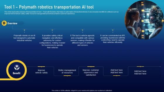 Tool 1 Robotics Transportation Ai Tool Must Have Ai Tools To Accelerate Your Business Success AI SS V
