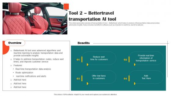 Tool 2 Better Travel Transportation Ai Tool Impact Of Ai Tools In Industrial AI SS V