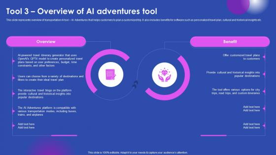 Tool 3 Overview Of Ai Adventures Tool Ai Enabled Solutions Used In Top AI SS V
