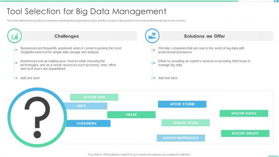 Tool Selection For Big Data Management Ppt Infographic Template Diagrams