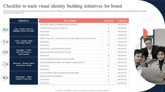 Toolkit To Manage Strategic Brand Checklist To Track Visual Identity Building Initiatives For Brand