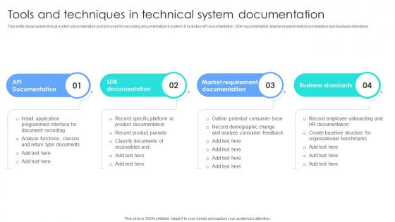 Tools And Techniques In Technical System Documentation