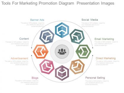 Tools for marketing promotion diagram presentation images