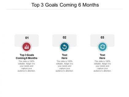 Top 3 goals coming 6 months ppt powerpoint presentation infographics background designs cpb