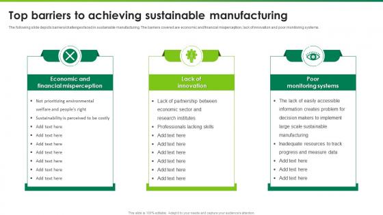 Top Barriers To Achieving Sustainable Manufacturing