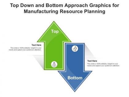 Top down and bottom approach graphics for manufacturing resource planning infographic template