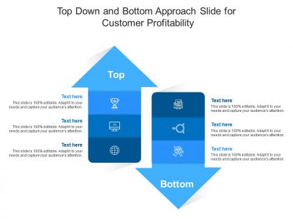 Top down and bottom approach slide for customer profitability infographic template