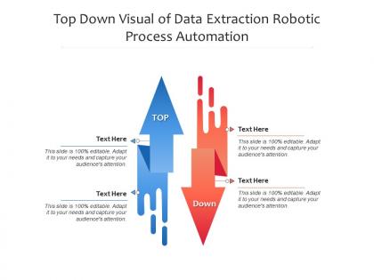 Top down visual of data extraction robotic process automation infographic template