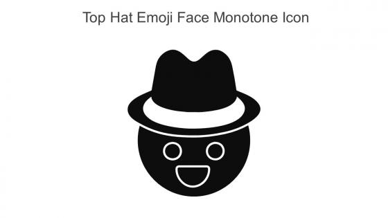 Top Hat Emoji Face Monotone Icon In Powerpoint Pptx Png And Editable Eps Format