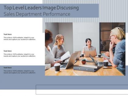 Top level leaders image discussing sales department performance