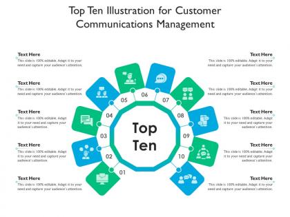 Top ten illustration for customer communications management infographic template