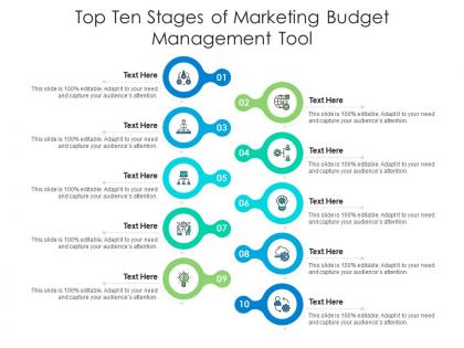 Top ten stages of marketing budget management tool infographic template