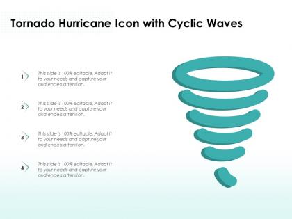Tornado hurricane icon with cyclic waves