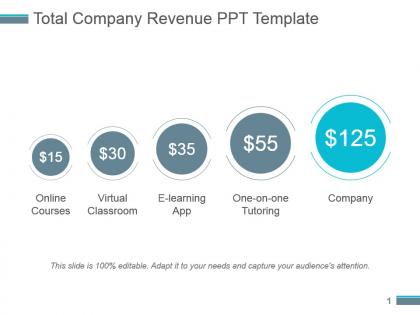Total company revenue ppt template