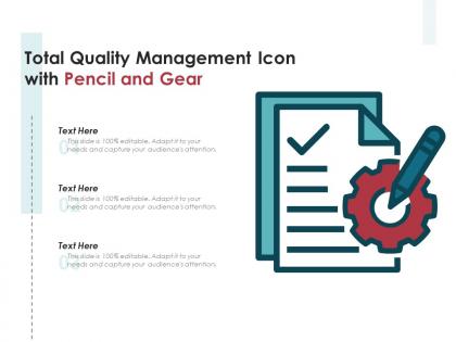 Total quality management icon with pencil and gear