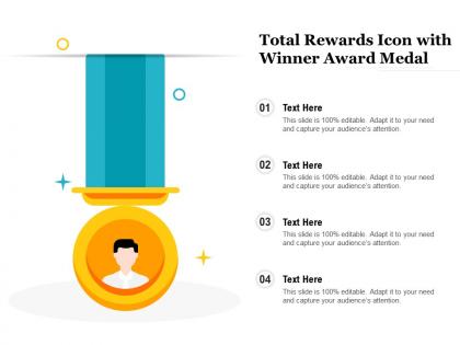 Total rewards icon with winner award medal