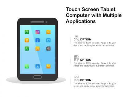 Touch screen tablet computer with multiple applications