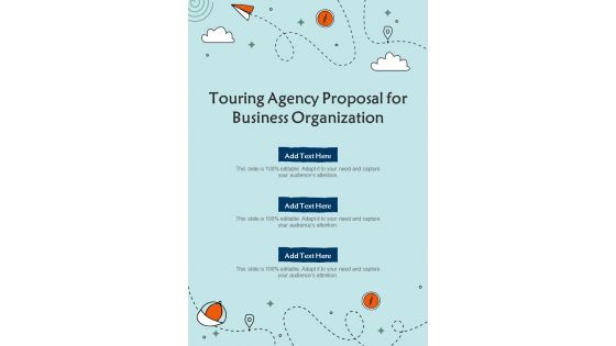 Touring Agency Proposal For Business Organization One Pager Sample Example Document