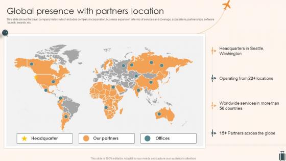 Tourism And Travel Company Profile Global Presence With Partners Location