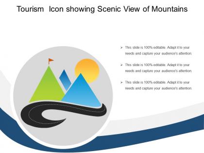 Tourism icon showing scenic view of mountains