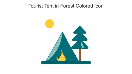 Tourist Tent In Forest Colored Icon In Powerpoint Pptx Png And Editable Eps Format