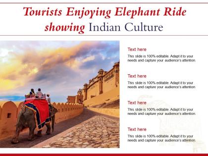 Tourists enjoying elephant ride showing indian culture