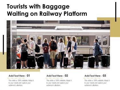Tourists with baggage waiting on railway platform