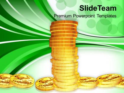 Tower of gold coins financial business powerpoint templates ppt themes and graphics 0113