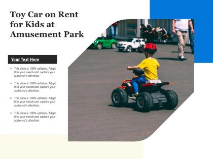 Toy car on rent for kids at amusement park