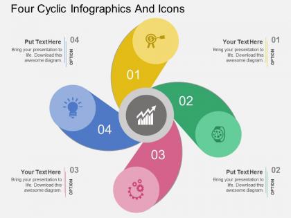 Tr four cyclic infographics and icons flat powerpoint design