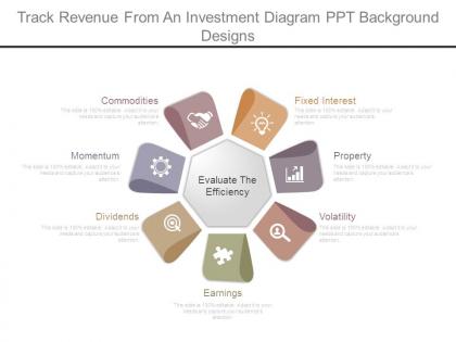 Track revenue from an investment diagram ppt background designs