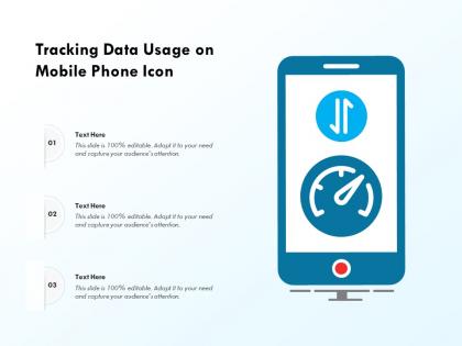 Tracking data usage on mobile phone icon