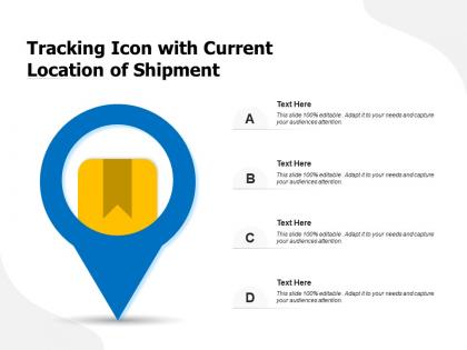 Tracking icon with current location of shipment