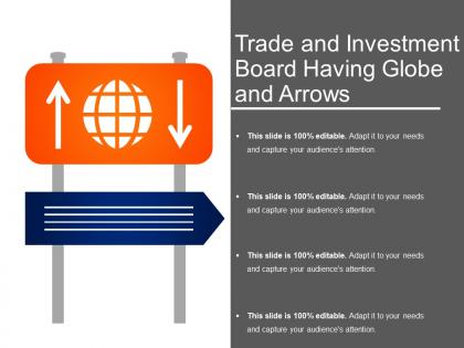 Trade and investment board having globe and arrows