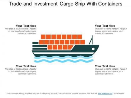 Trade and investment cargo ship with containers