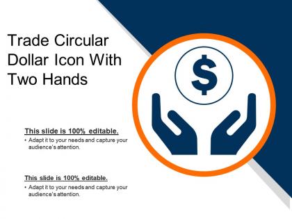 Trade circular dollar icon with two hands