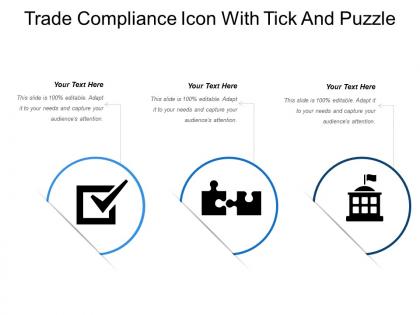 Trade compliance icon with tick and puzzle