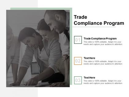 Trade compliance program ppt powerpoint presentation styles slides cpb